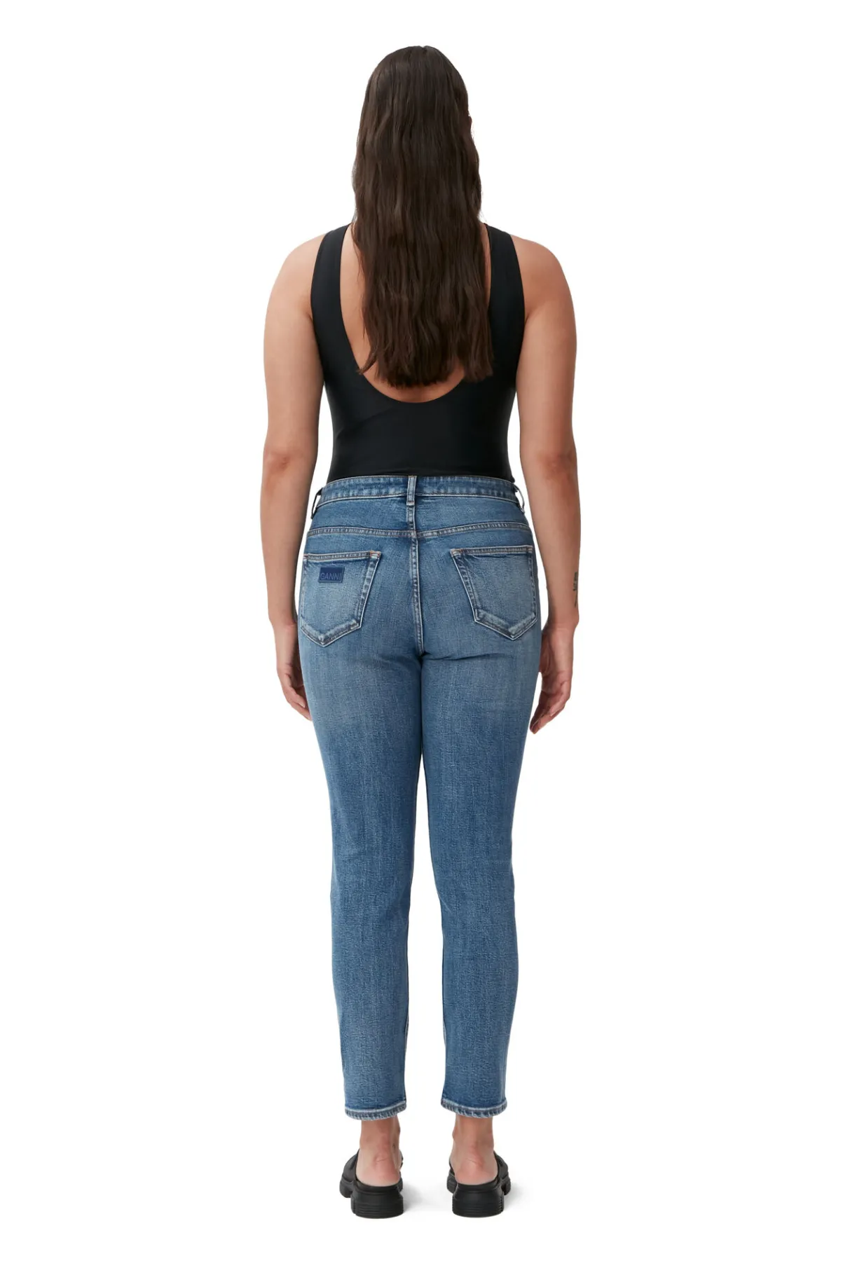 Best GANNI Comfort Stretch Cutye Cropped Mid Blue Vintage