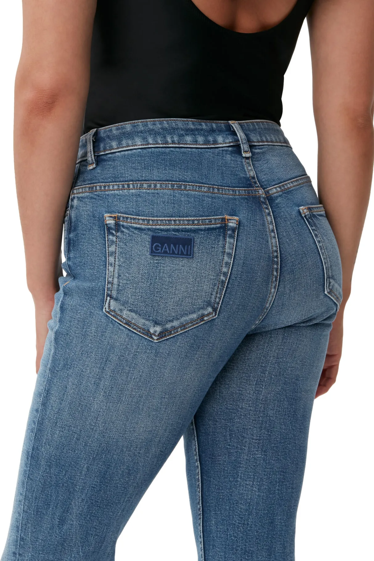 Best GANNI Comfort Stretch Cutye Cropped Mid Blue Vintage