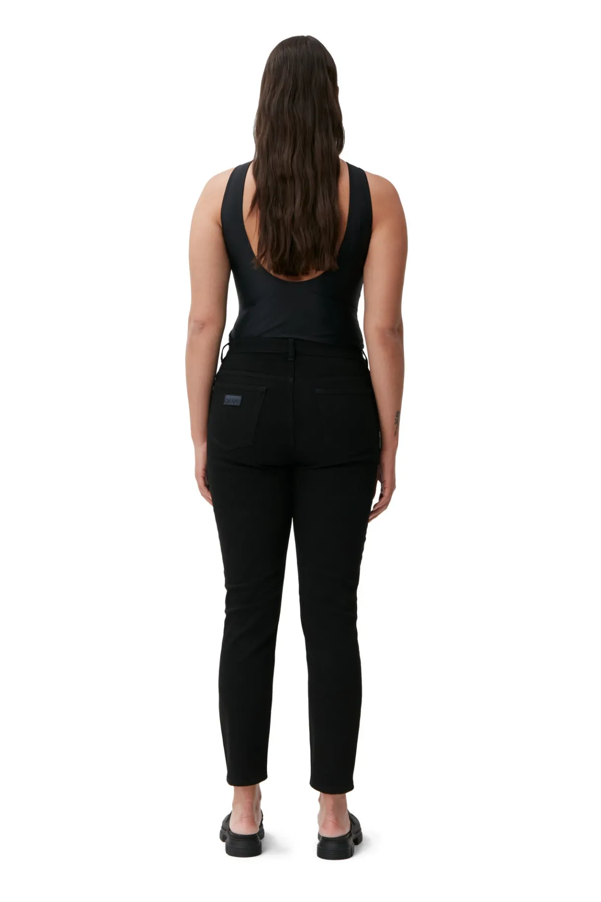 New GANNI Comfort Stretch Cutye Cropped Black/Black