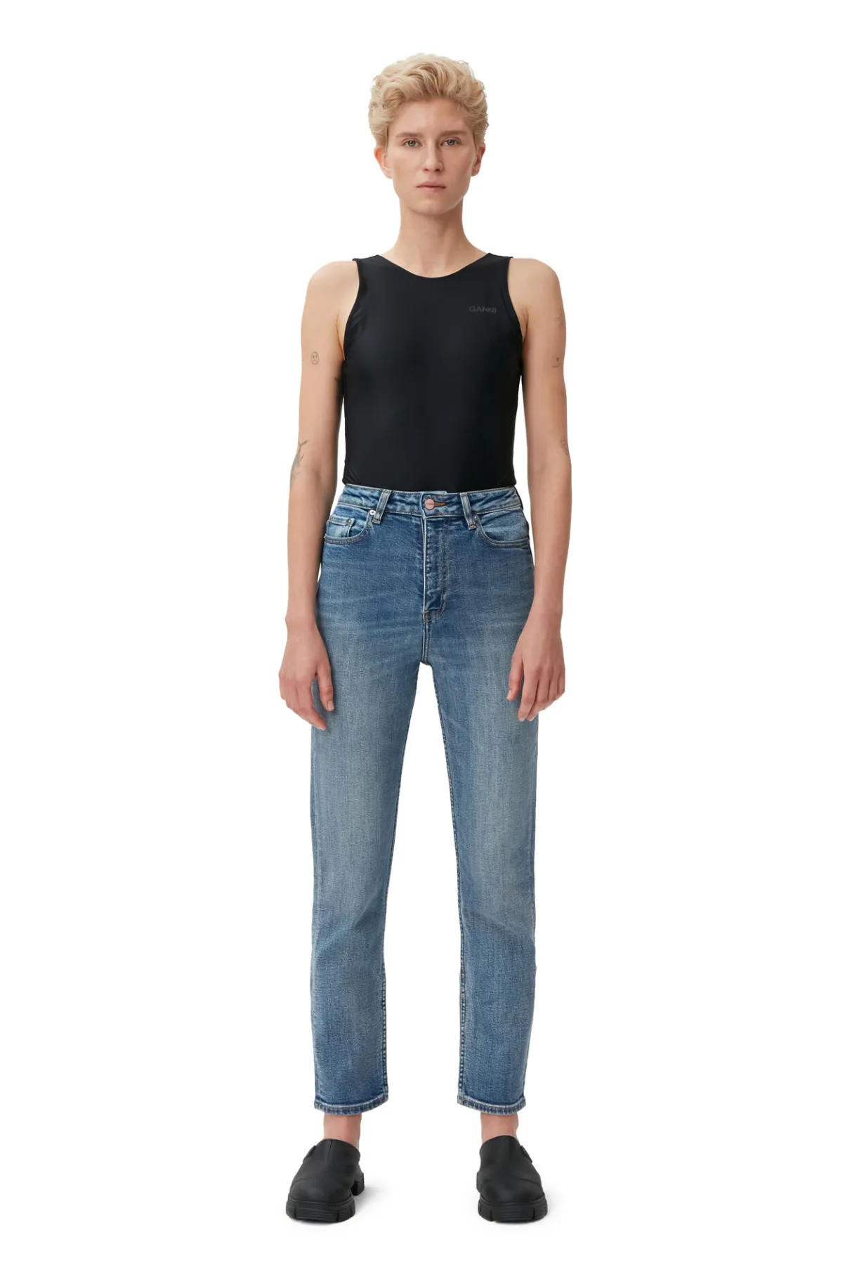 Best GANNI Comfort Stretch Cutye Cropped Mid Blue Vintage