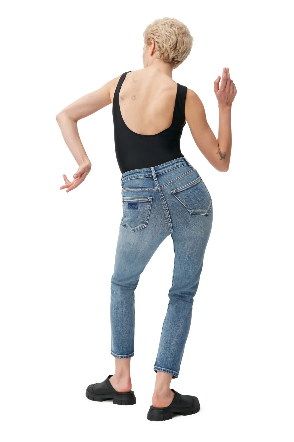 Best GANNI Comfort Stretch Cutye Cropped Mid Blue Vintage