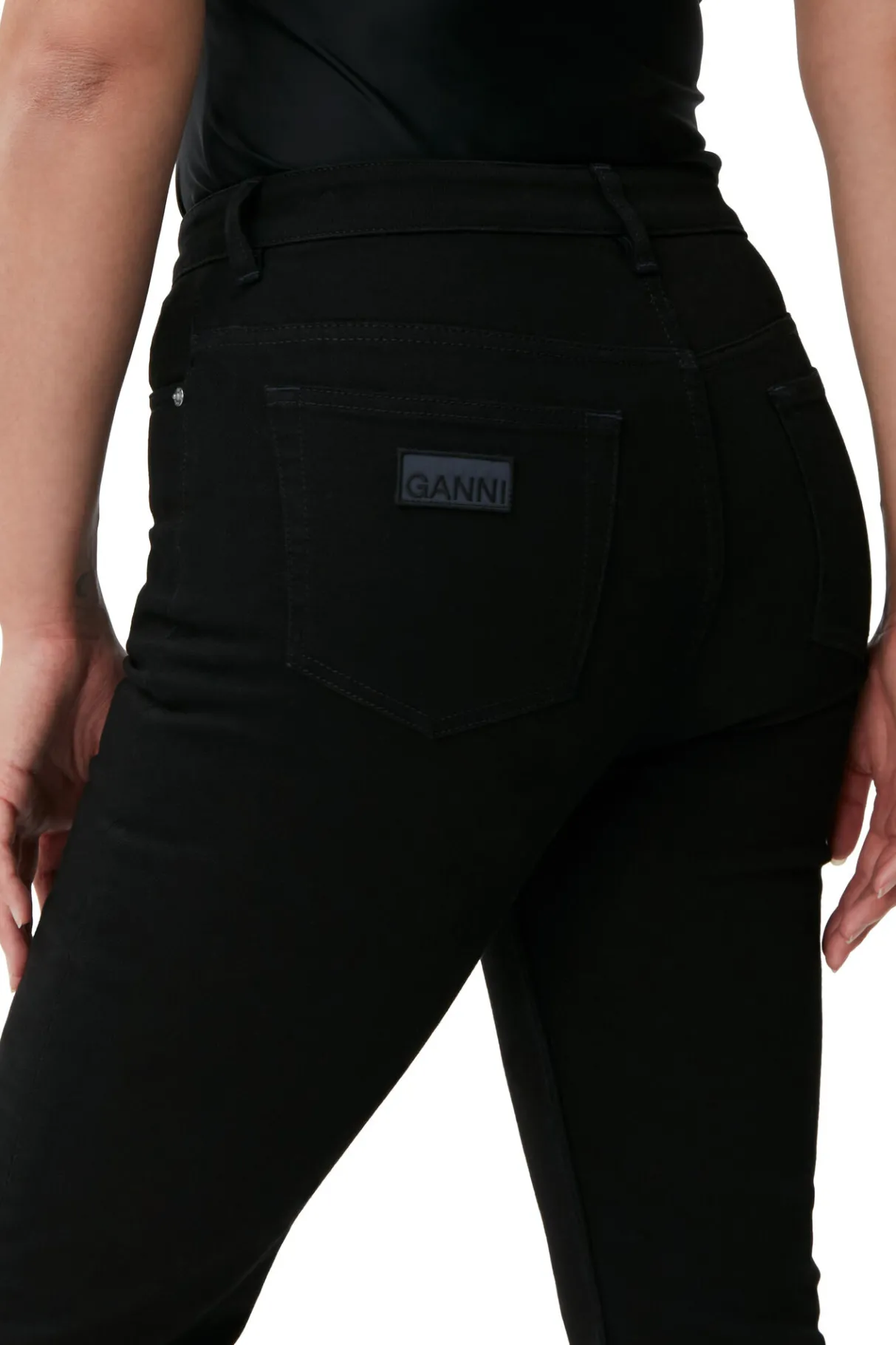 New GANNI Comfort Stretch Cutye Cropped Black/Black