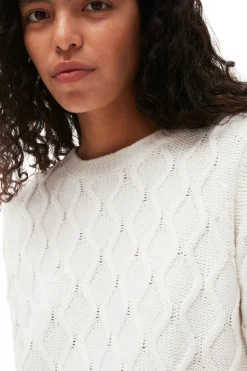 Outlet GANNI Cotton Cable Open Back Top Bright White