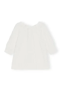 Outlet GANNI Cotton Cable Open Back Top Bright White