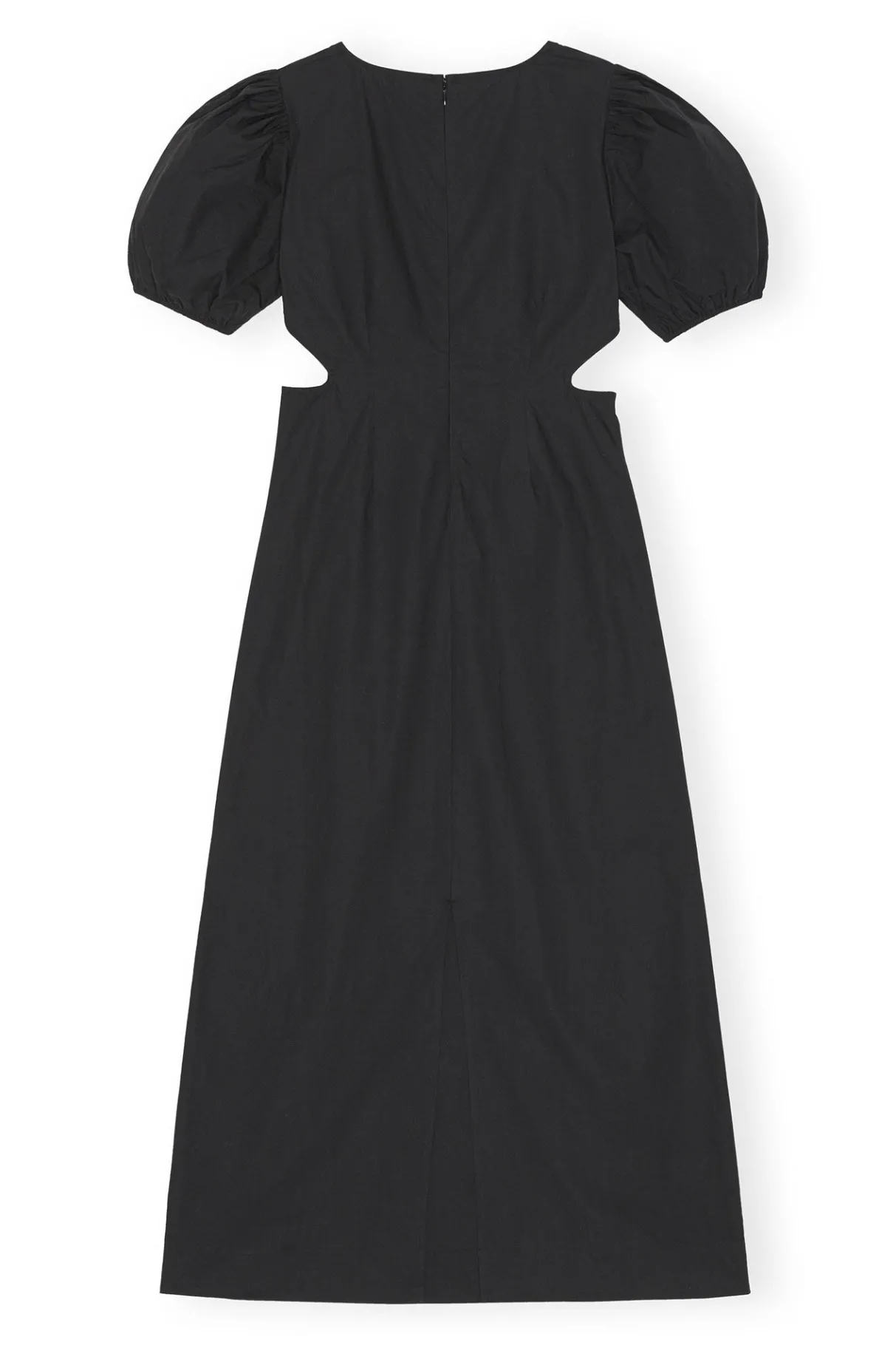 New GANNI Cotton Poplin Cutout Dress Black