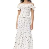 Best GANNI Cotton Poplin Maxi Flounce Skirt Egret