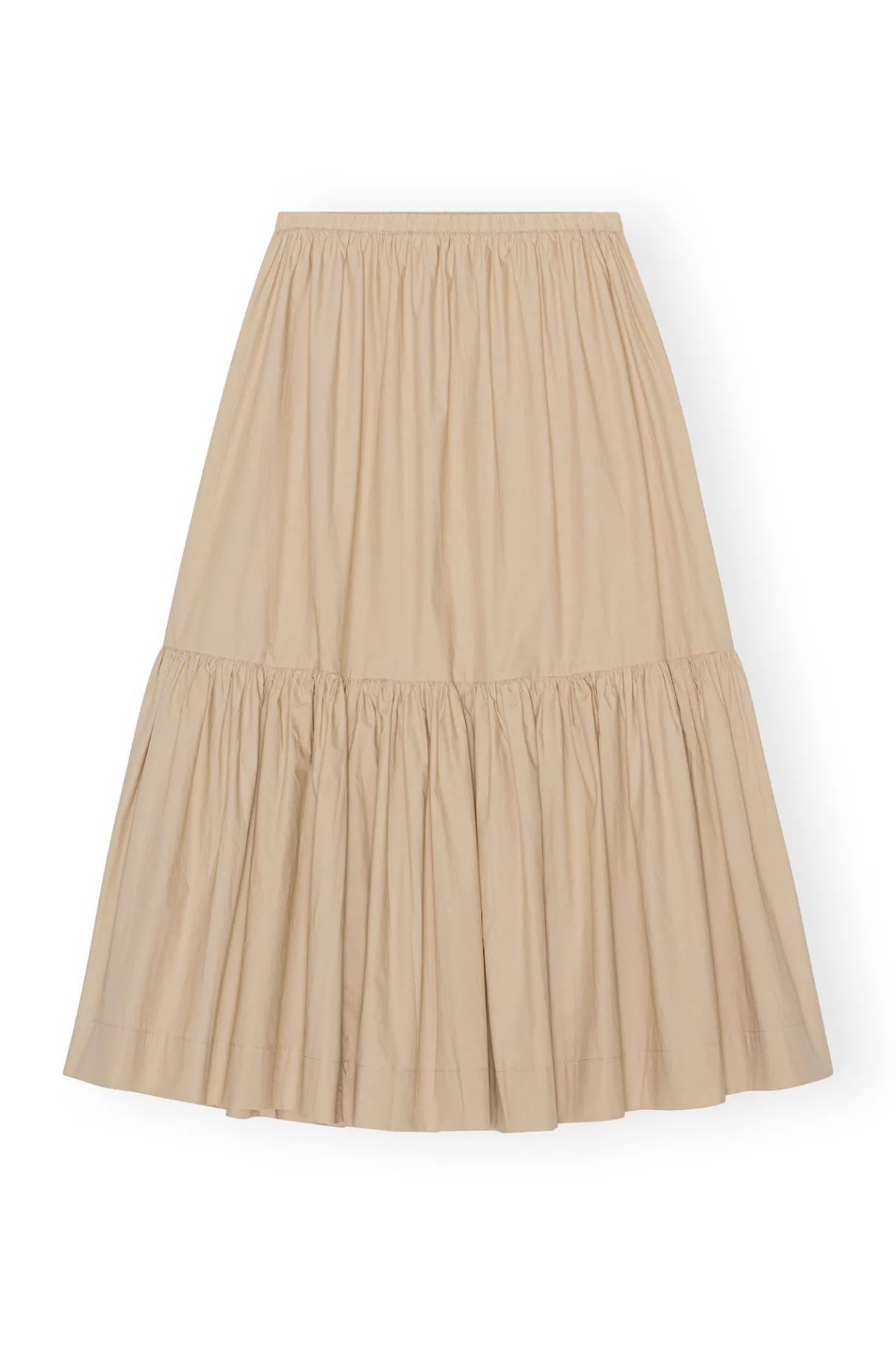 Online GANNI Cotton Poplin Maxi Flounce Skirt Curds And Whey