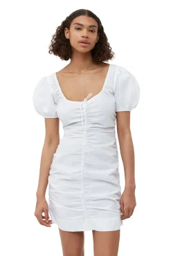 Flash Sale GANNI Cotton Poplin Mini Dress Bright White