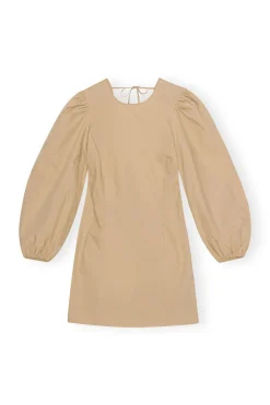 Shop GANNI Cotton Poplin Open Back Mini Dress Curds And Whey