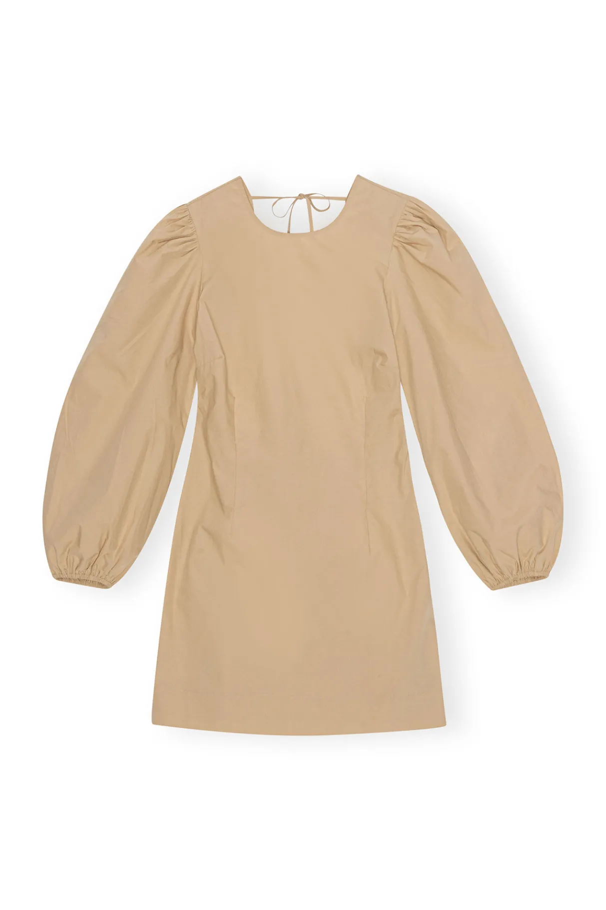 Shop GANNI Cotton Poplin Open Back Mini Dress Curds And Whey