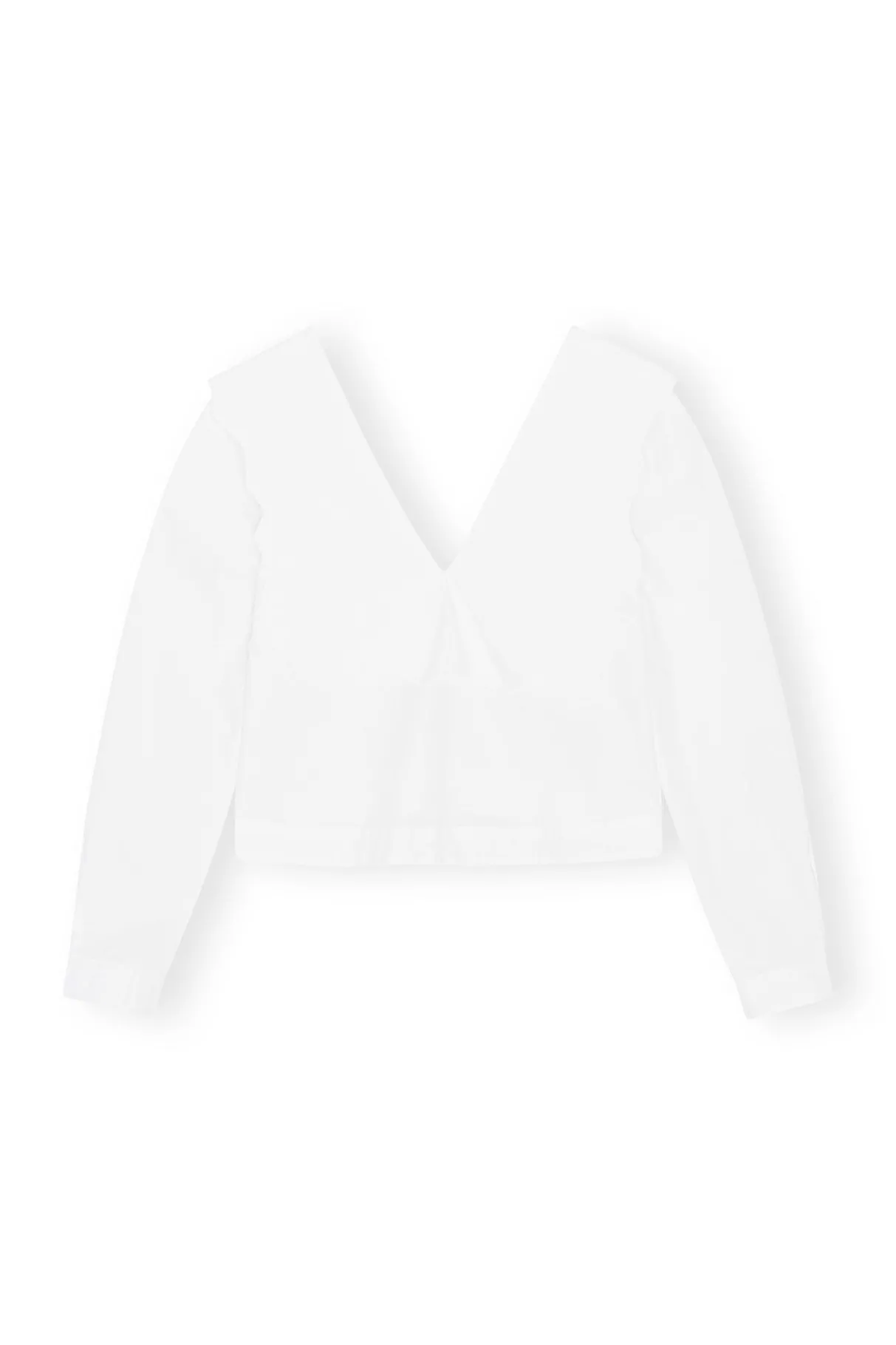 Flash Sale GANNI Cotton Poplin Rhythm Collar Blouse Bright White