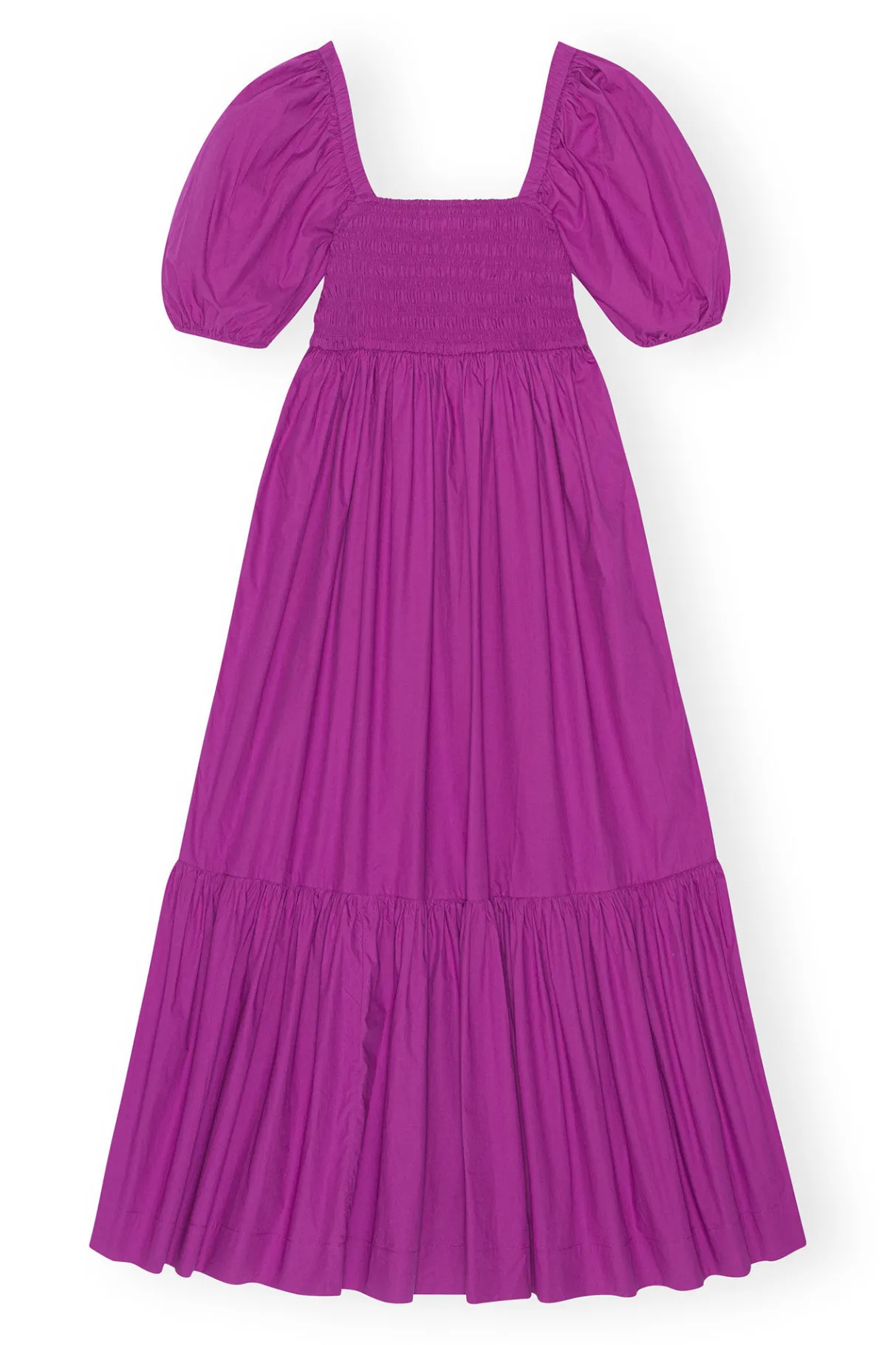 Best GANNI Cotton Poplin Smock Maxi Dress Purple Wine