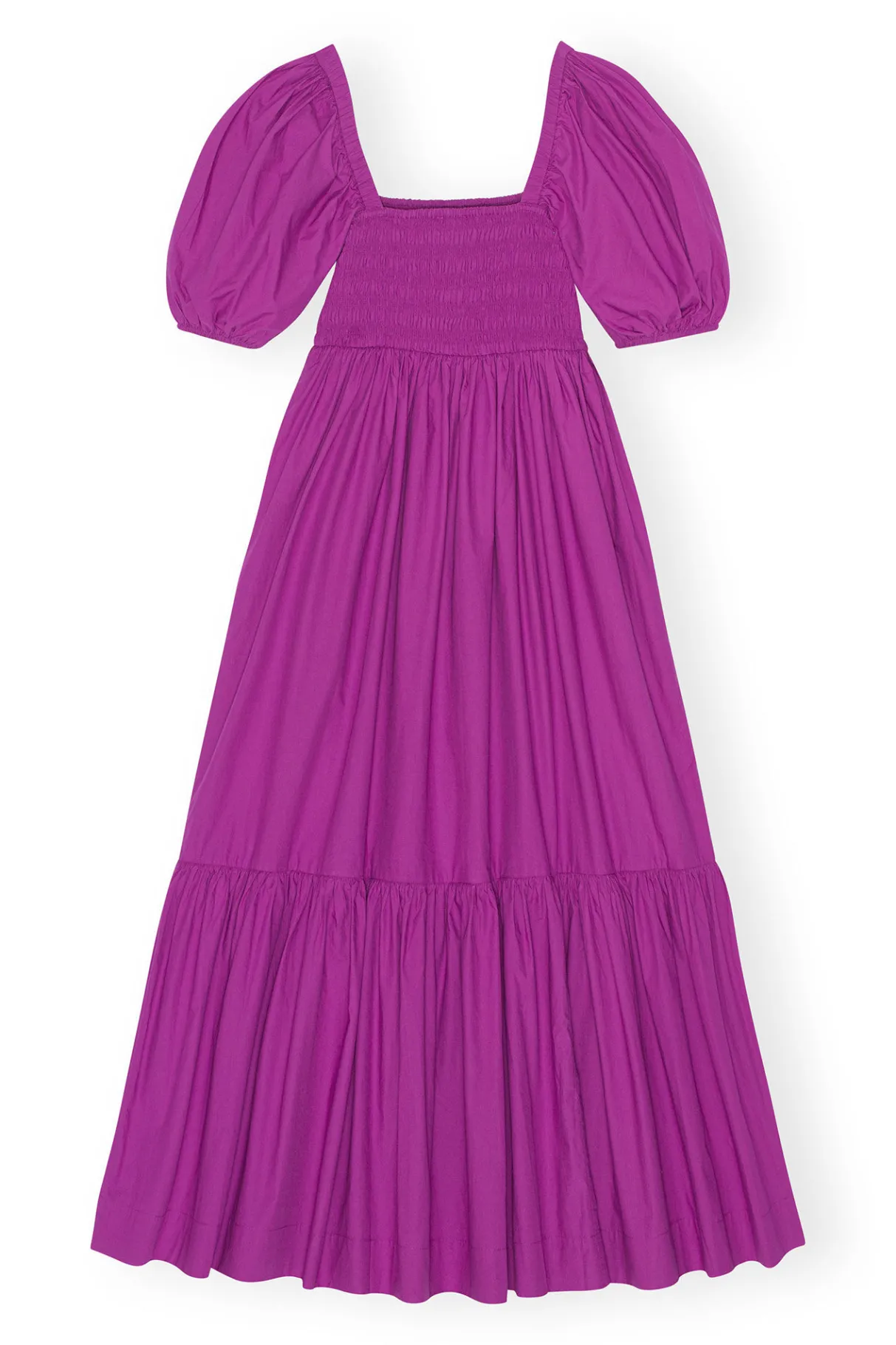 Best GANNI Cotton Poplin Smock Maxi Dress Purple Wine