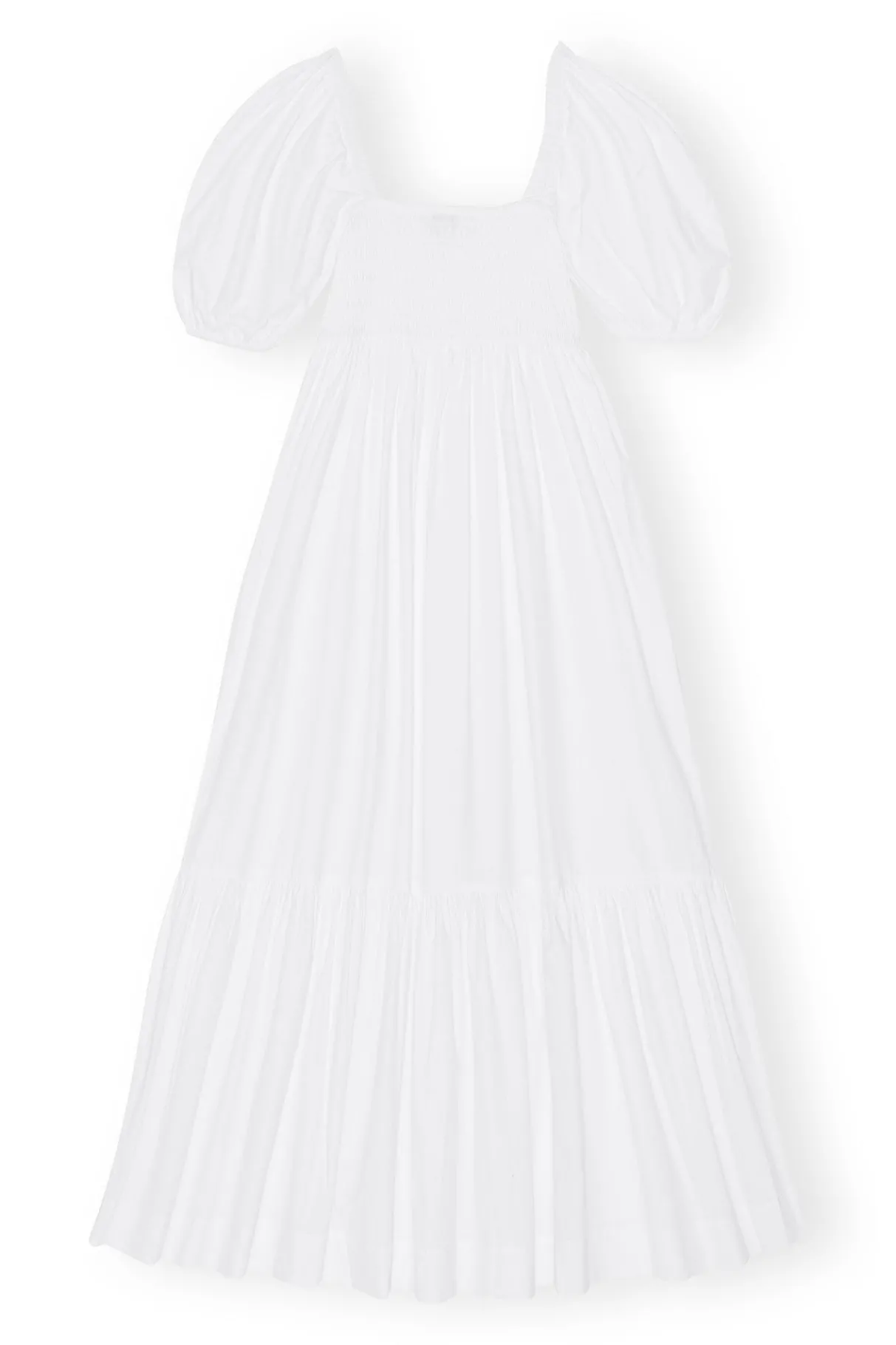 Cheap GANNI Cotton Poplin Smock Maxi Dress Bright White