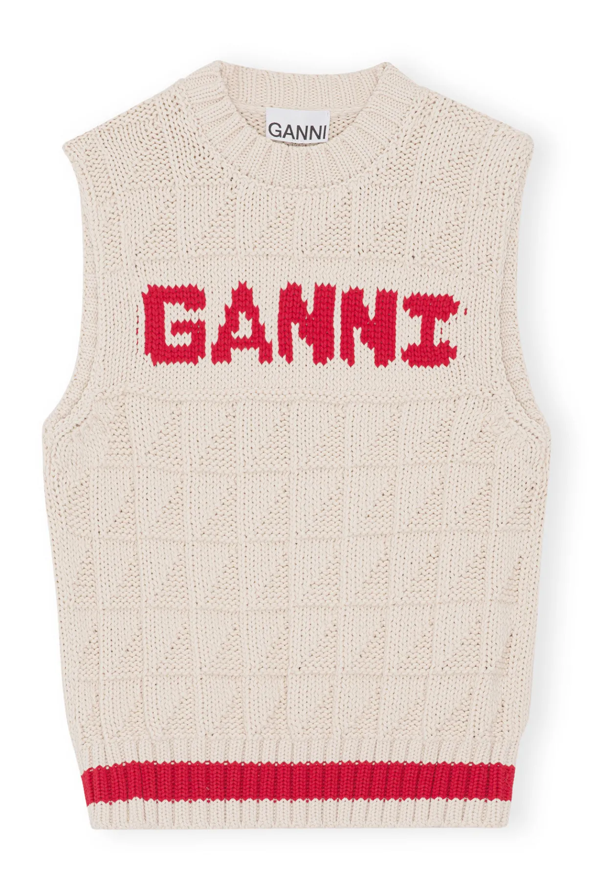 Discount GANNI Cotton Rope Vest Alabaster Gleam