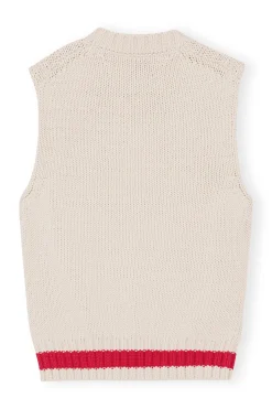 Discount GANNI Cotton Rope Vest Alabaster Gleam