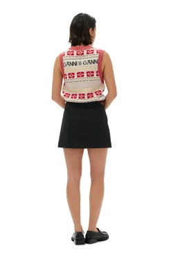Outlet GANNI Cotton Suiting Mini Skirt Black