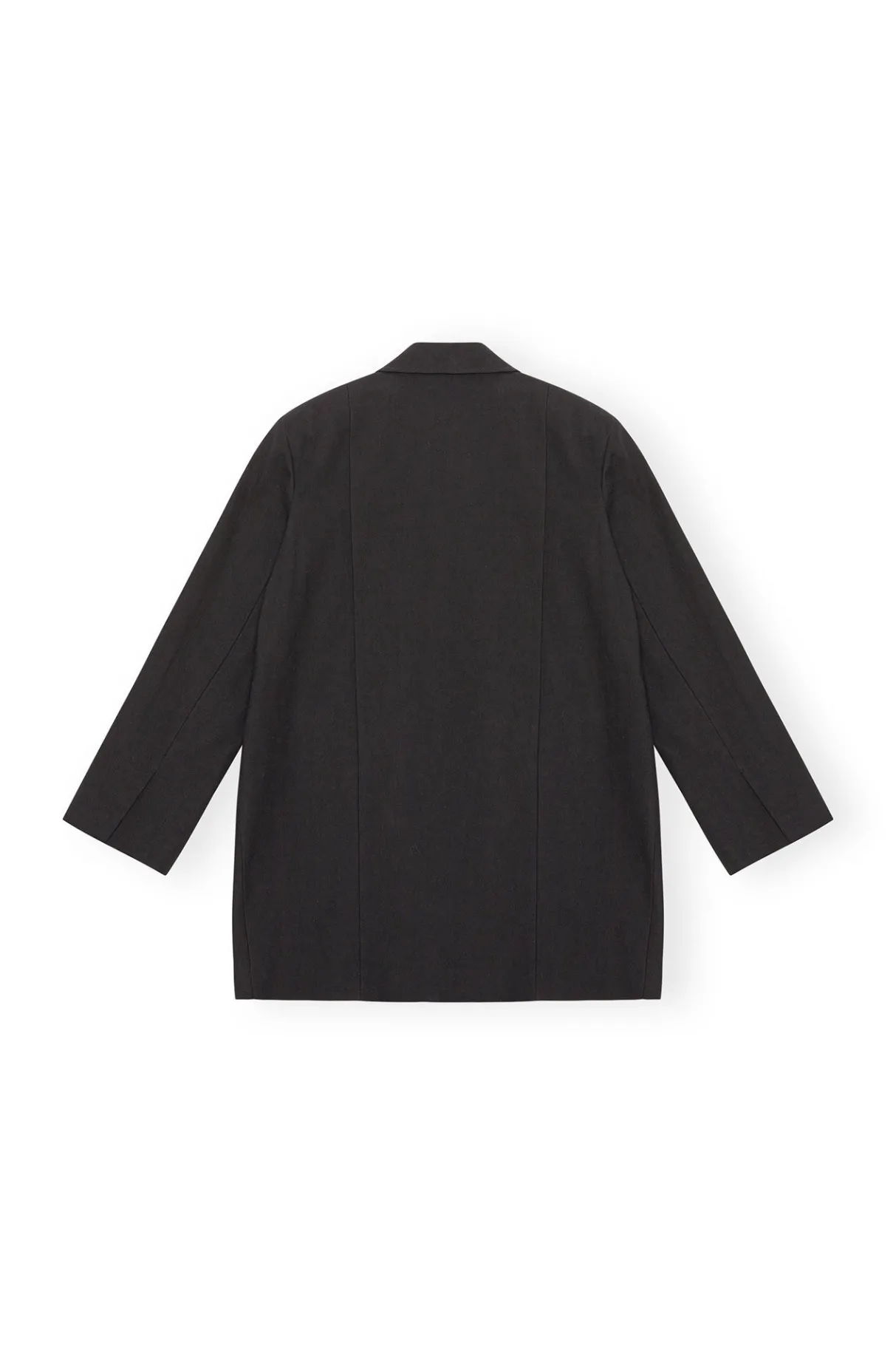 Discount GANNI Cotton Suiting Oversized Blazer Black