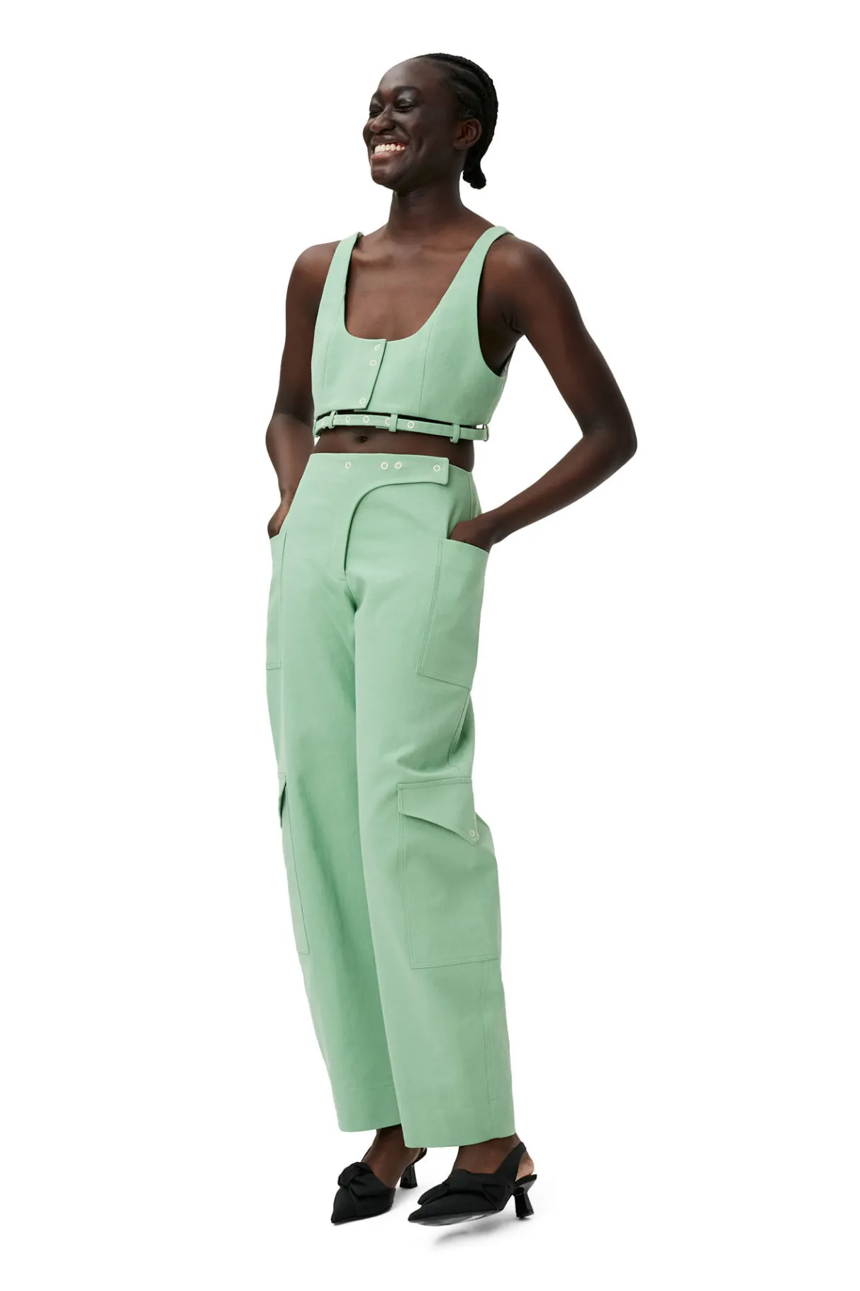 Store GANNI Cotton Suiting Pants Peapod