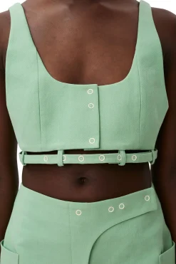 Flash Sale GANNI Cotton Suiting Top Peapod