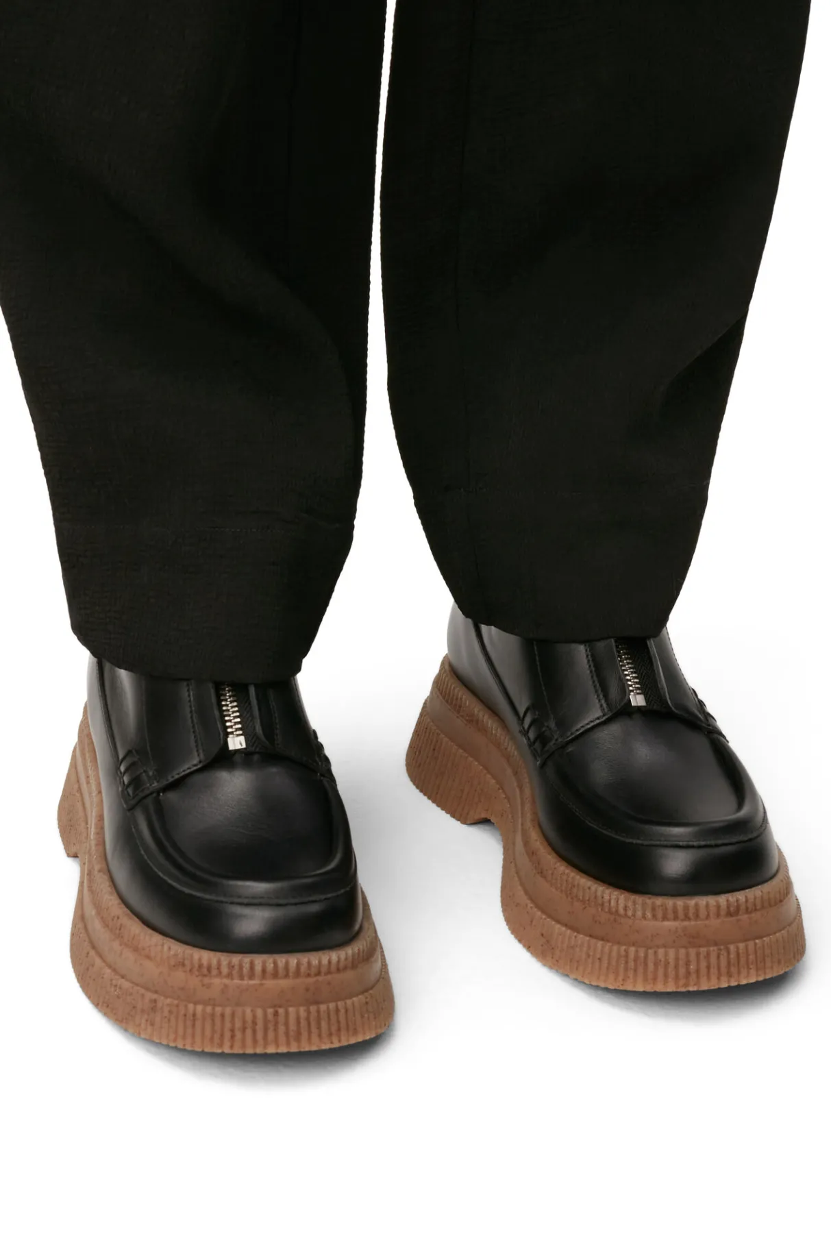 Discount GANNI Creepers Wallaby Zip Boots Black