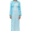 Outlet GANNI Crinkled Satin Maxi Dress Ethereal Blue