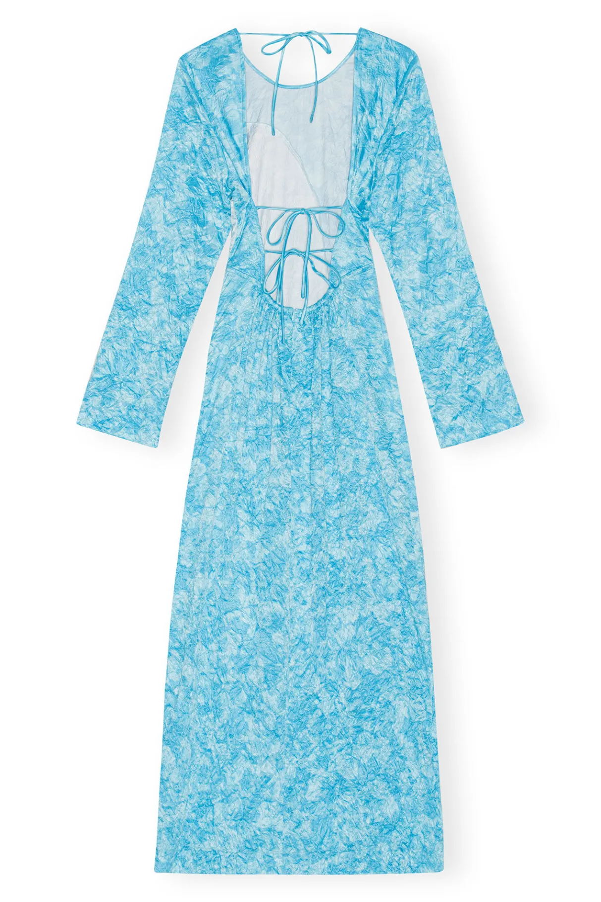 Outlet GANNI Crinkled Satin Maxi Dress Ethereal Blue