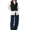 Clearance GANNI Cropchet V-Neck Vest Black