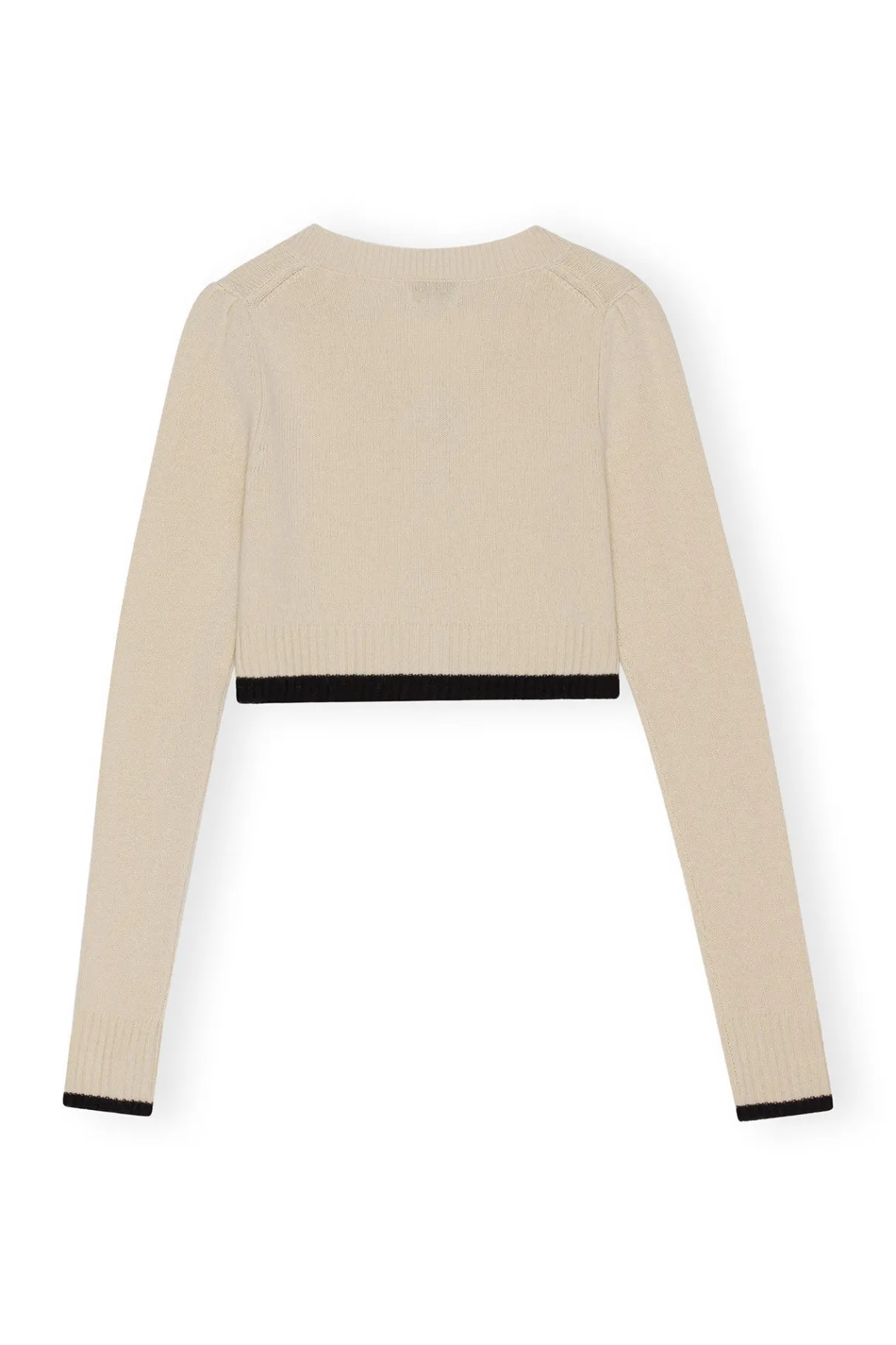 Cheap GANNI Cropped O-Neck Cardigan Alabaster Gleam