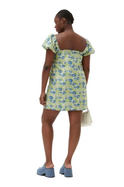 Flash Sale GANNI 3D Jacquard Mini Dress Oyster Gray