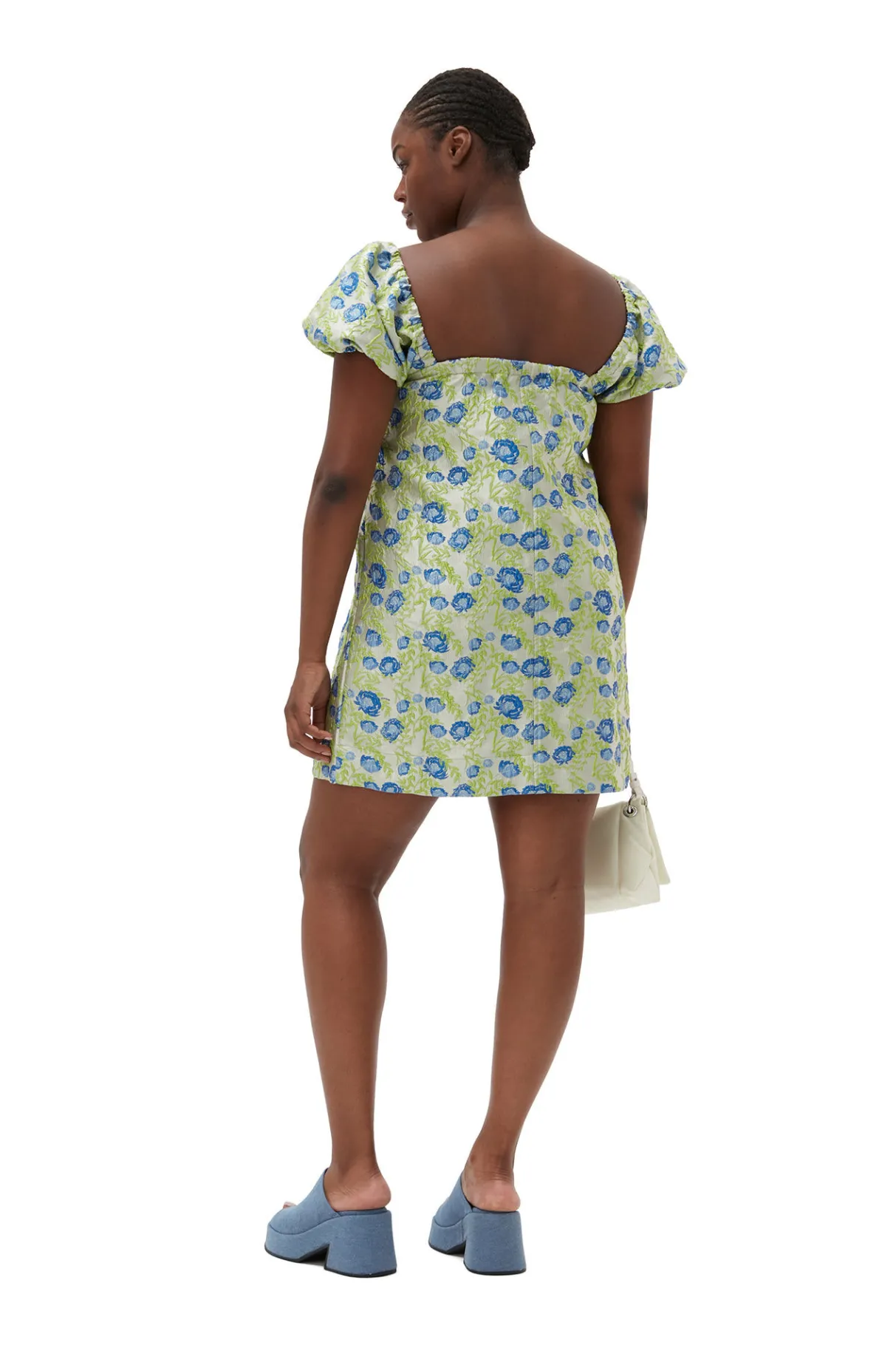 Flash Sale GANNI 3D Jacquard Mini Dress Oyster Gray