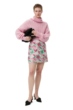 Best Sale GANNI 3D Jacquard Mini Skirt Sugar Plum