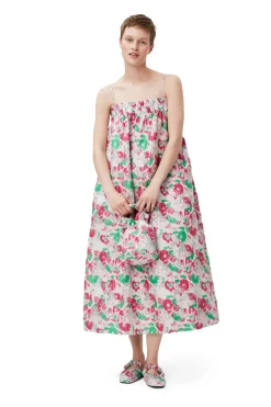 Fashion GANNI 3D Jacquard Strap Dress Sugar Plum