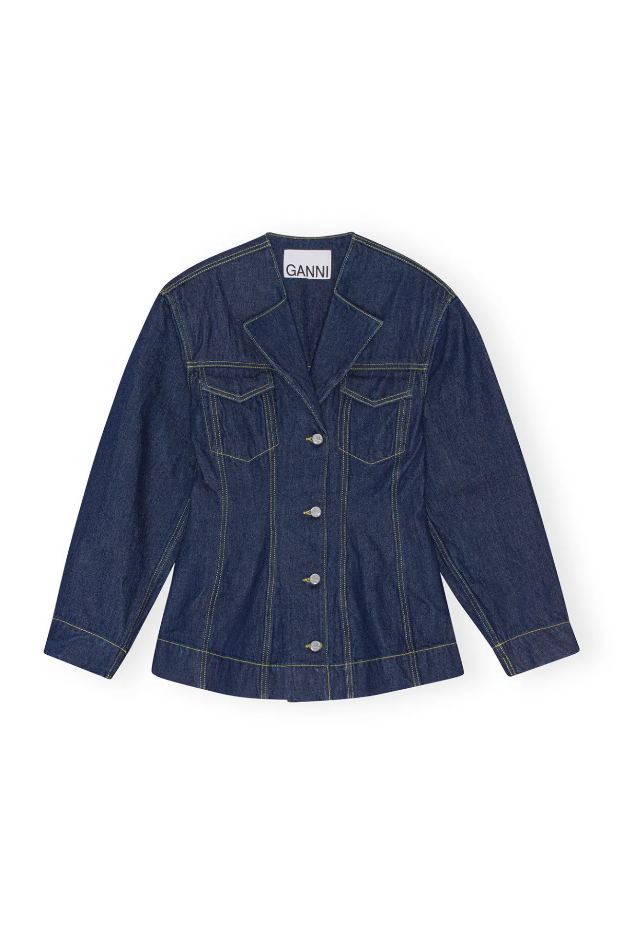 Flash Sale GANNI Denim Fitted Blazer Rinse