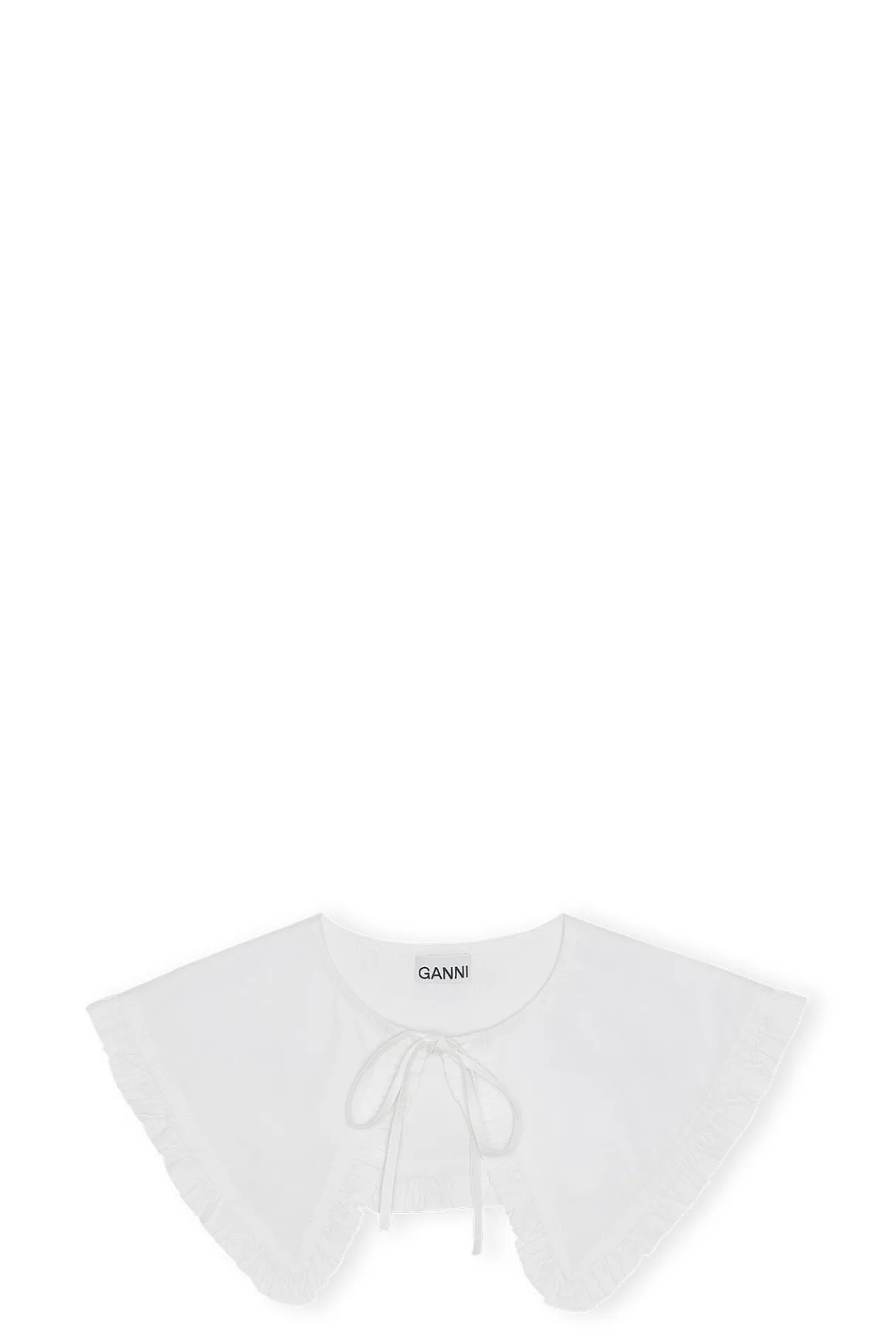 Flash Sale GANNI Detached Cotton Poplin Frill Collar Bright White