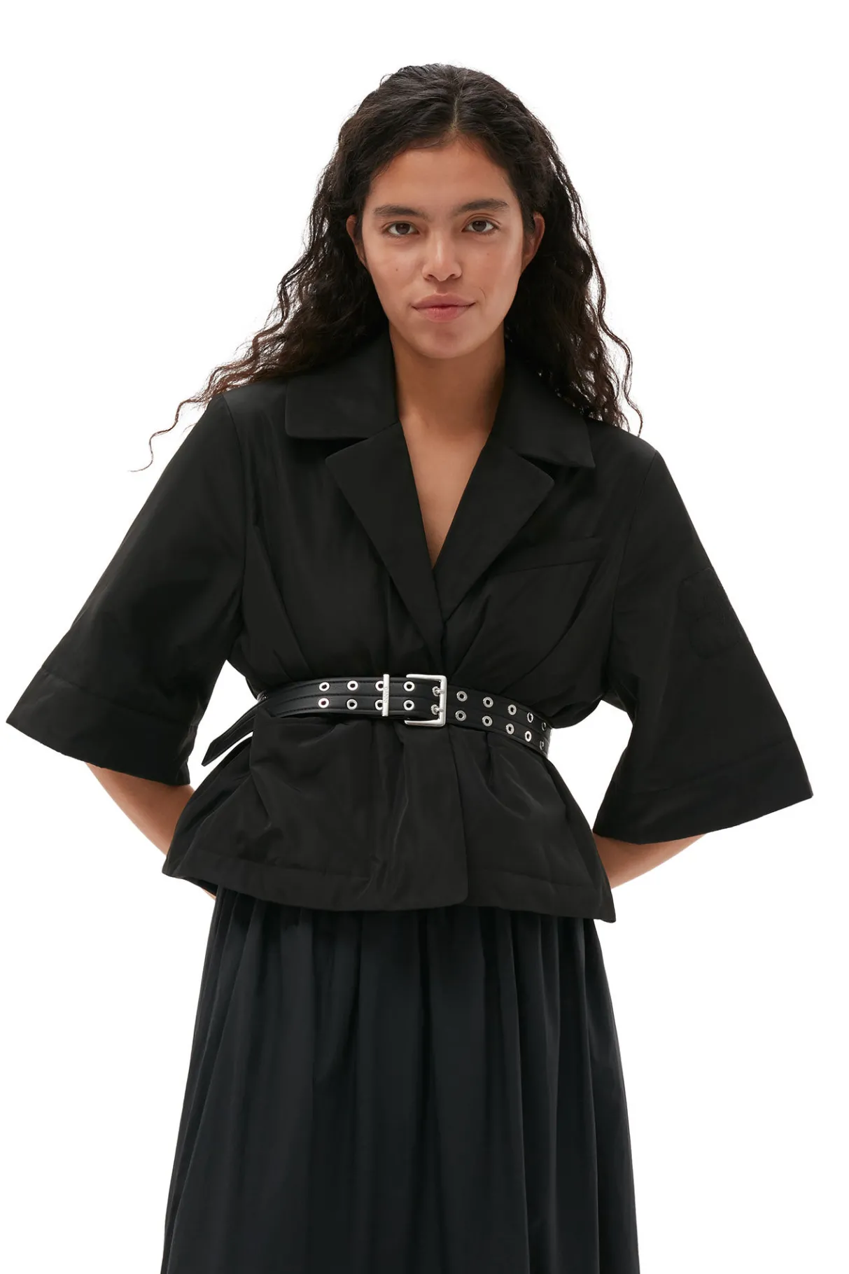 Best Sale GANNI Double Eyelet Belt Black