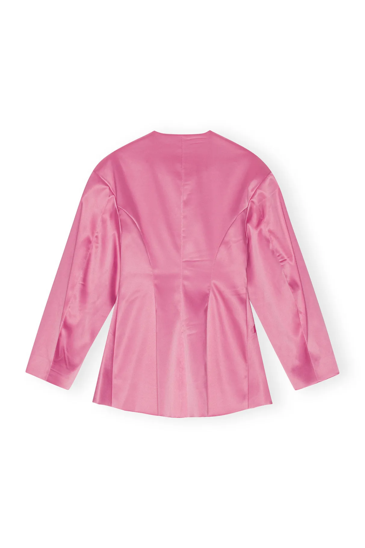 Sale GANNI Double Satin Fitted Blazer Wild Orchid
