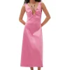 Best GANNI Double Satin Halter-Neck Dress Wild Orchid