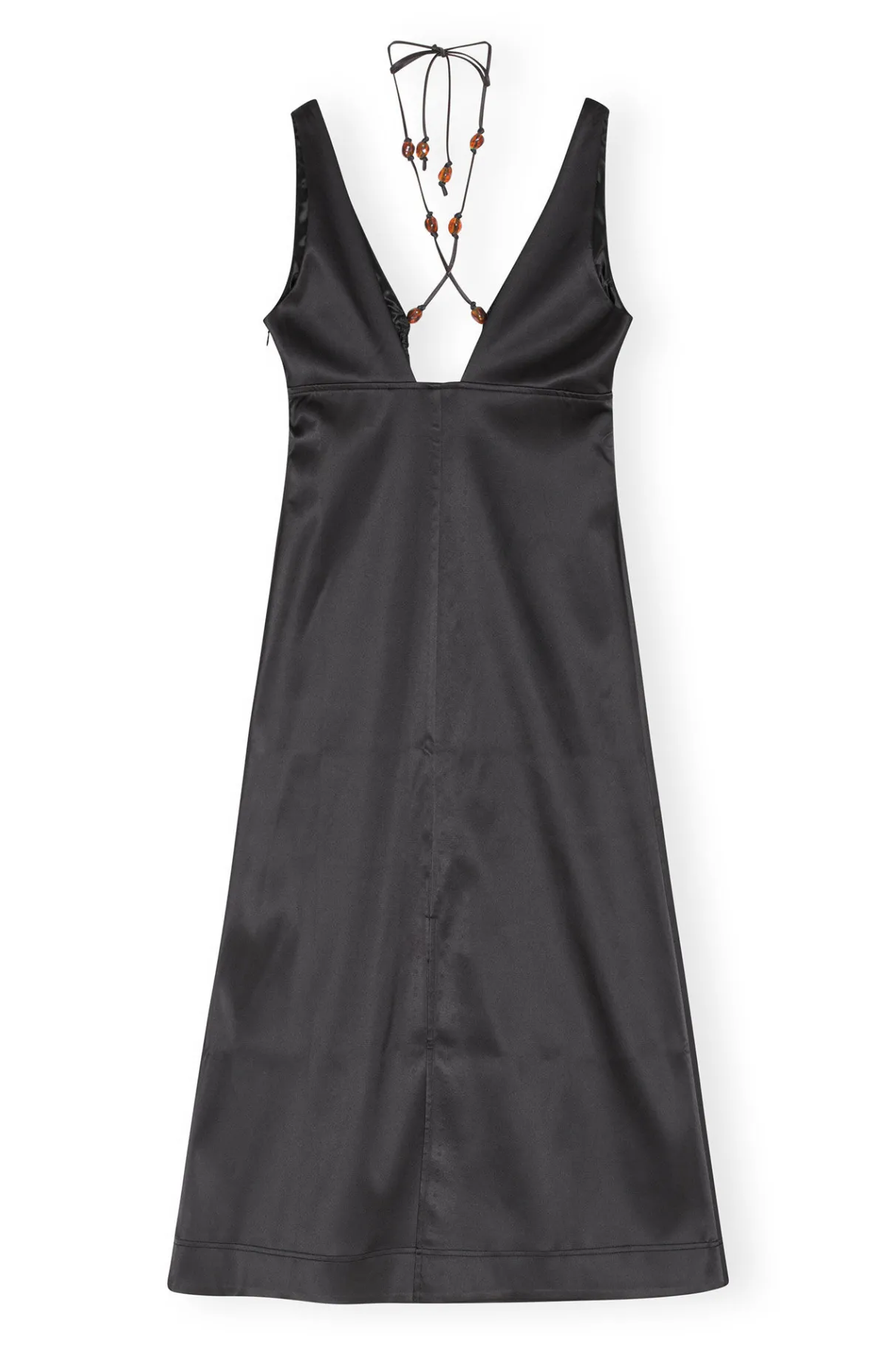Outlet GANNI Double Satin Halter-Neck Dress Black