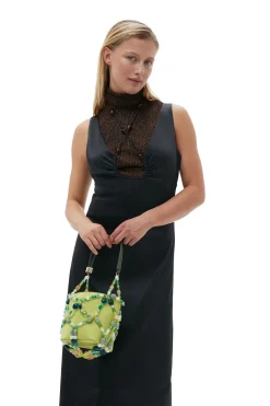 Outlet GANNI Double Satin Halter-Neck Dress Black