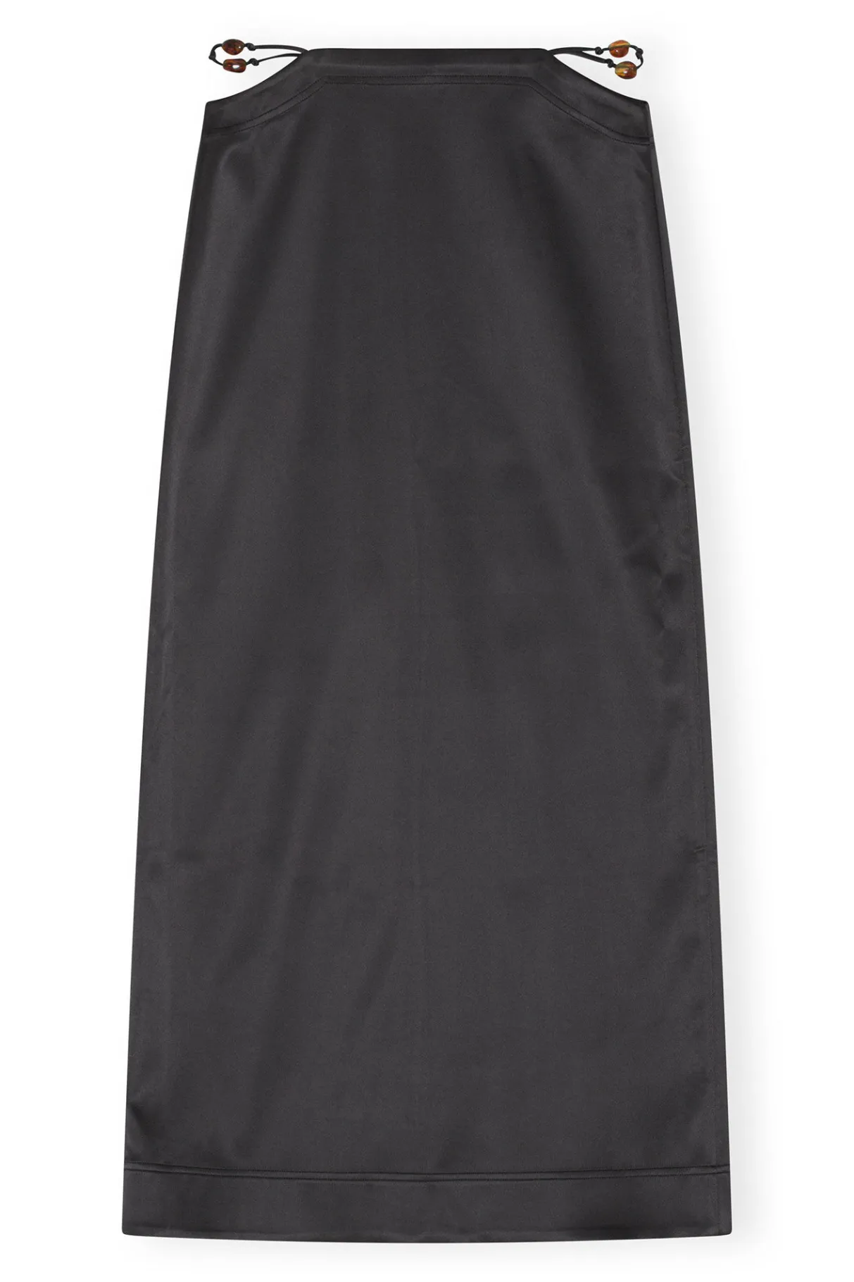 Discount GANNI Double Satin Maxi Skirt Black