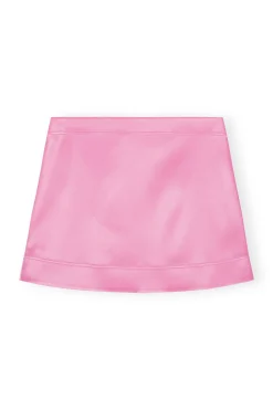 Discount GANNI Double Satin Mini Skirt Wild Orchid