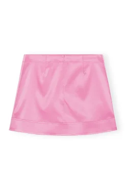 Discount GANNI Double Satin Mini Skirt Wild Orchid