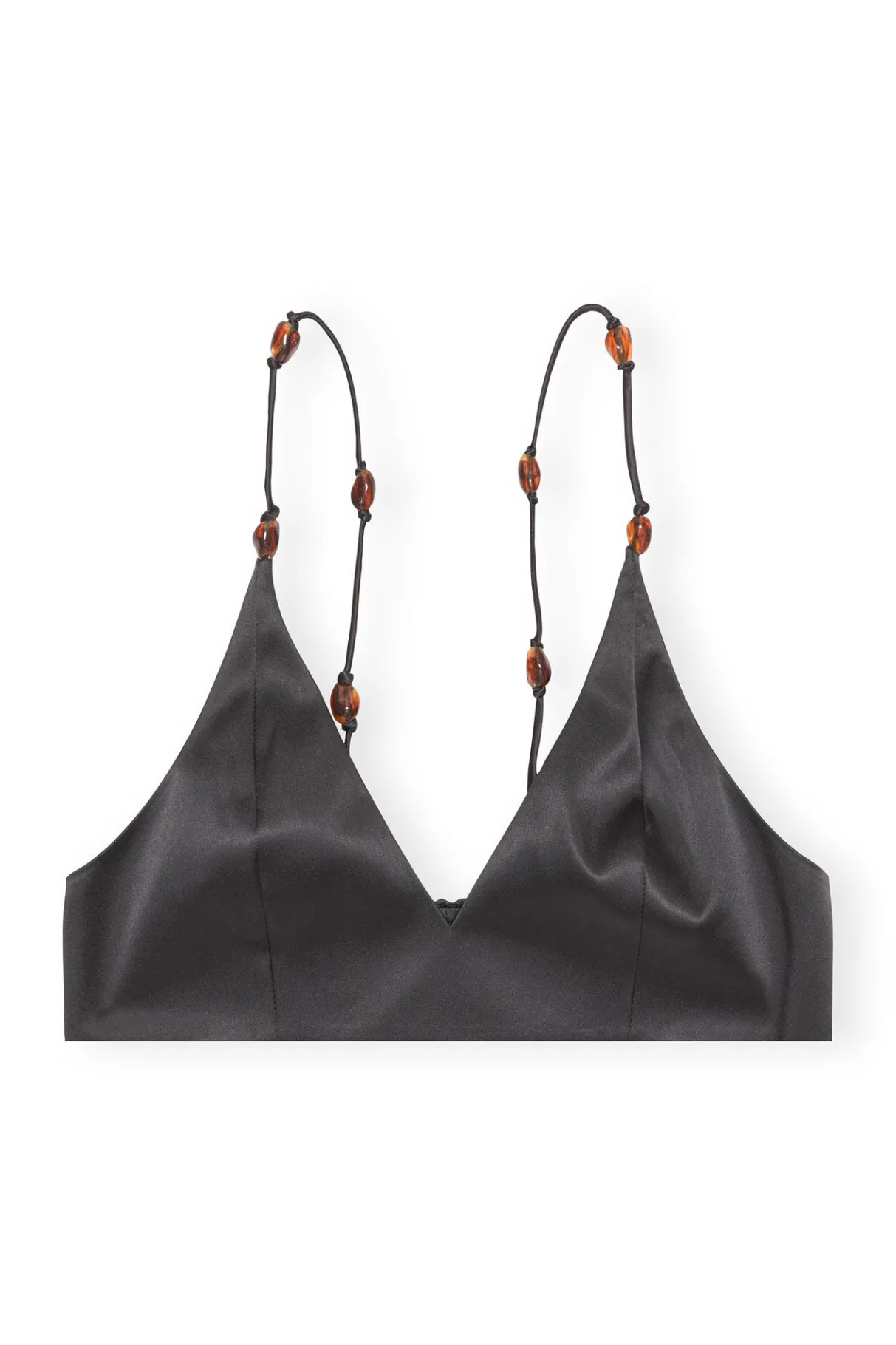 Hot GANNI Double Satin Top Black