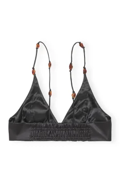 Hot GANNI Double Satin Top Black