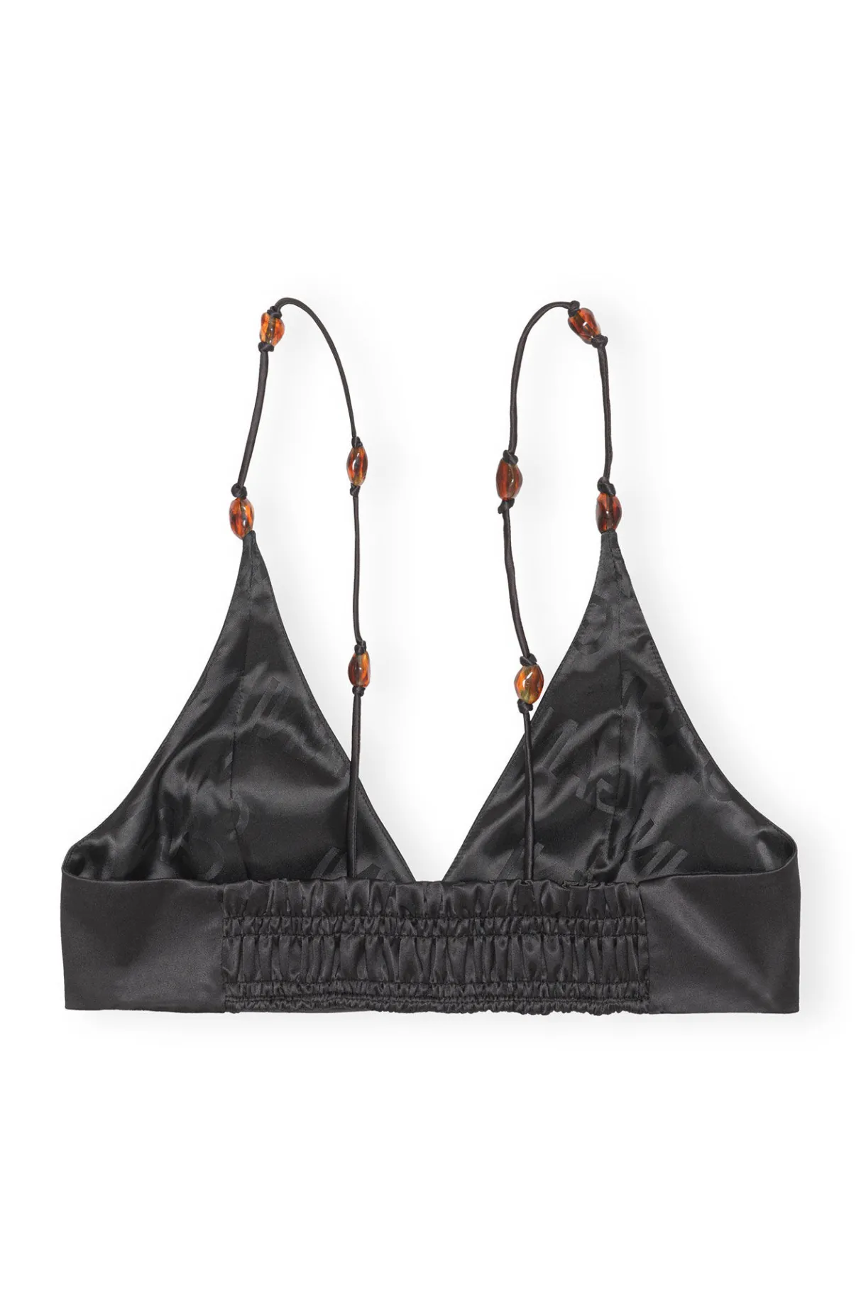 Hot GANNI Double Satin Top Black