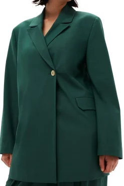 Best Sale GANNI Drapey Melange Blazer Trekking Green