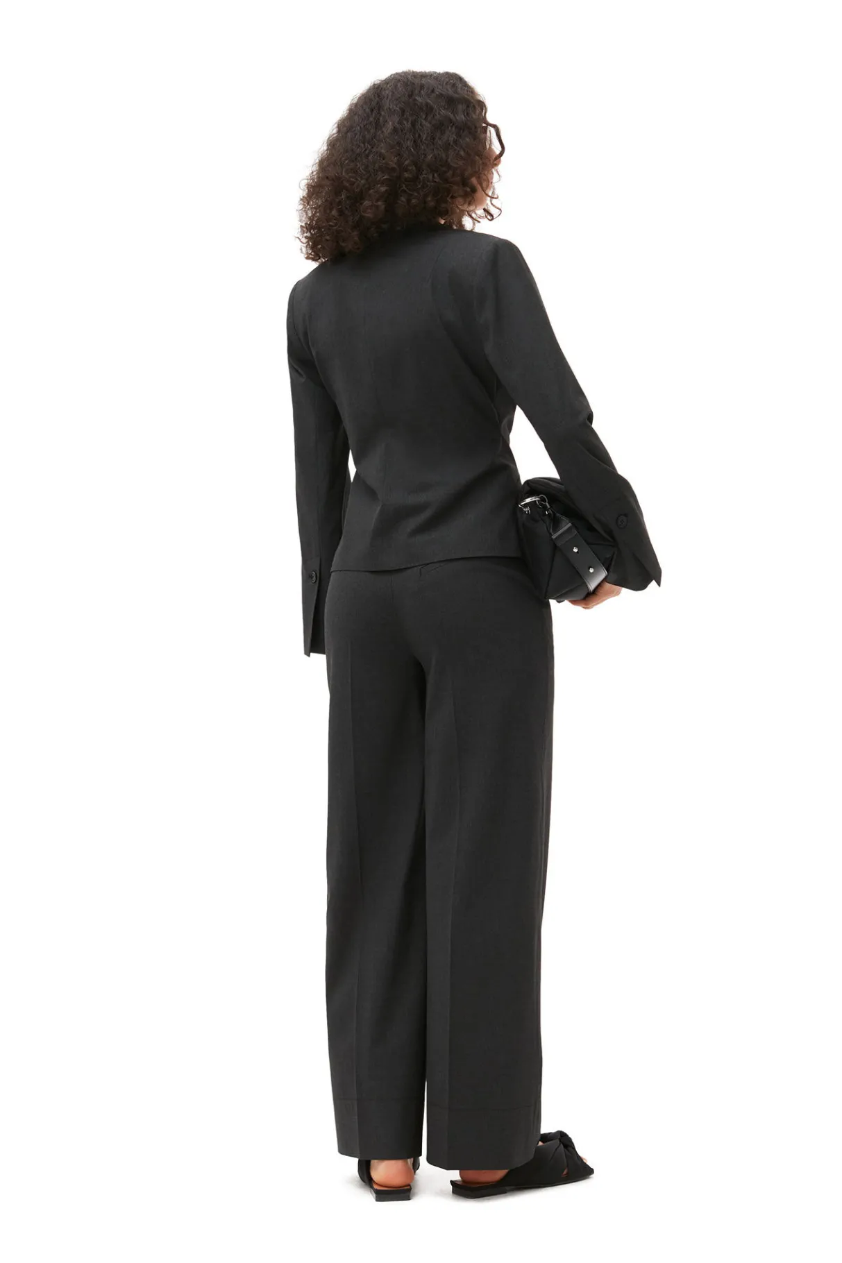 Cheap GANNI Drapey Melange Mid Waist Pants Phantom