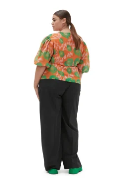 Cheap GANNI Drapey Melange Mid Waist Pants Phantom