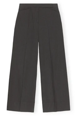 Cheap GANNI Drapey Melange Mid Waist Pants Phantom